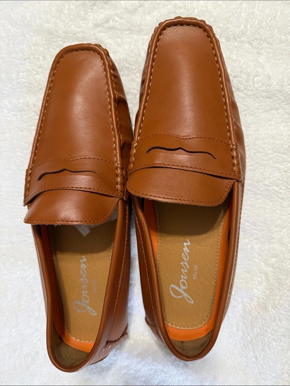 Men's Classic Cognac Leather Slip-On Loafers